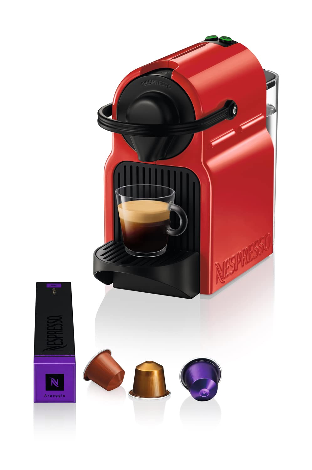 Monexa Inissia Rouge Rubis – Réservoir 0,7 L, Machine à Café à Capsules